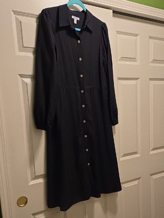 Nine West Dresses & Skirts - Nine West Black Button-Front Long Sleeve Dress